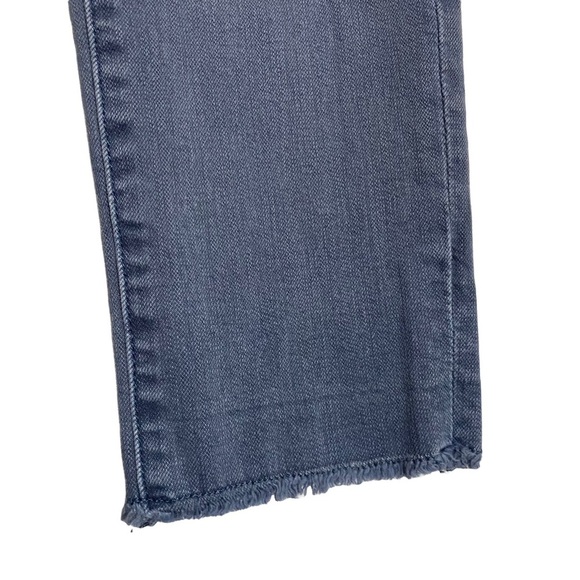 AEO Denim Super Super Stretch Crop Jegging Medium Blue Wash Raw Hem Mid Rise 8 - Picture 5 of 15